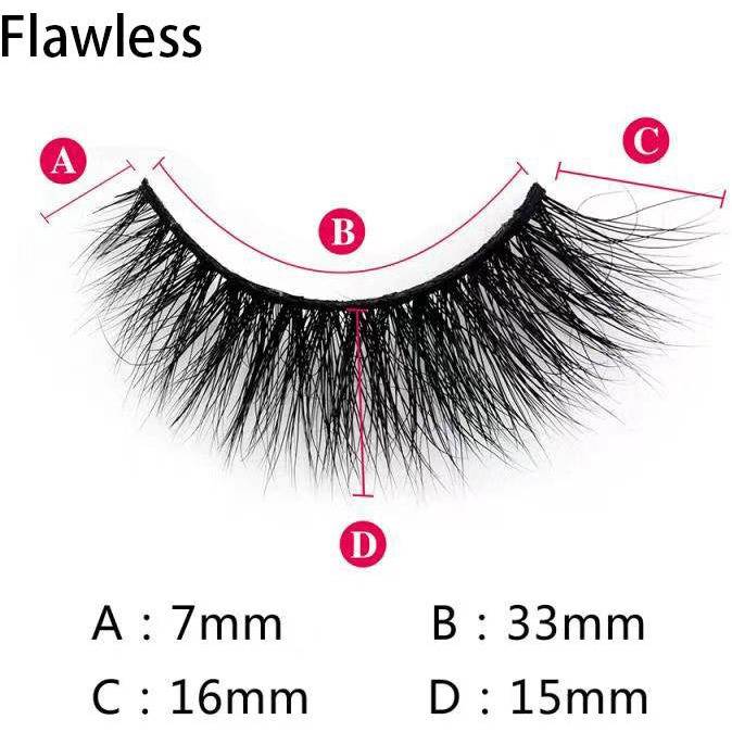 Flawless lash is a trendy 3D mink false eyelash.  These fluffy, high-quality falsies will have you turning heads.